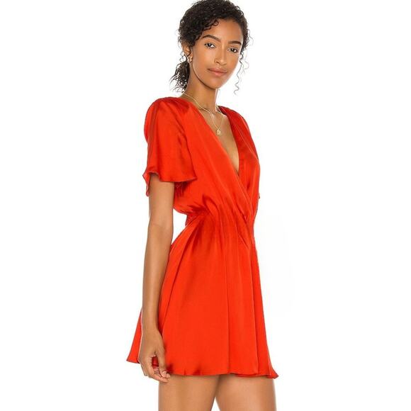 House of Harlow 1960 x REVOLVE Annika Dress in Red Orange NWT Size XXS - Picture 2 of 3